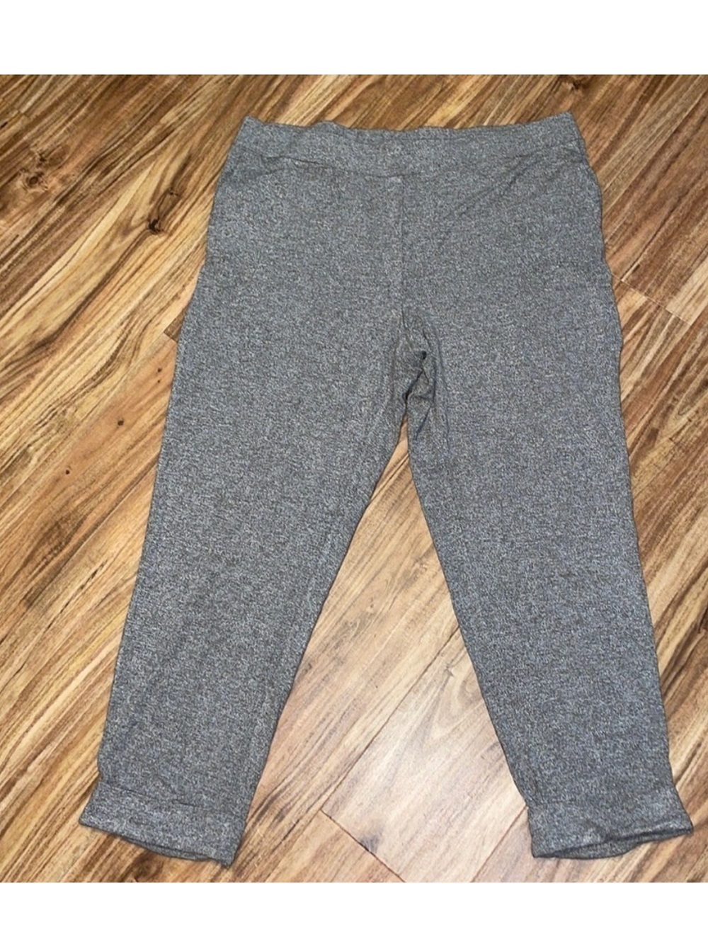 J. Jill Womens Large 12/14 Gray/Brown Knit Cuffed Ankle Business Casual Pant